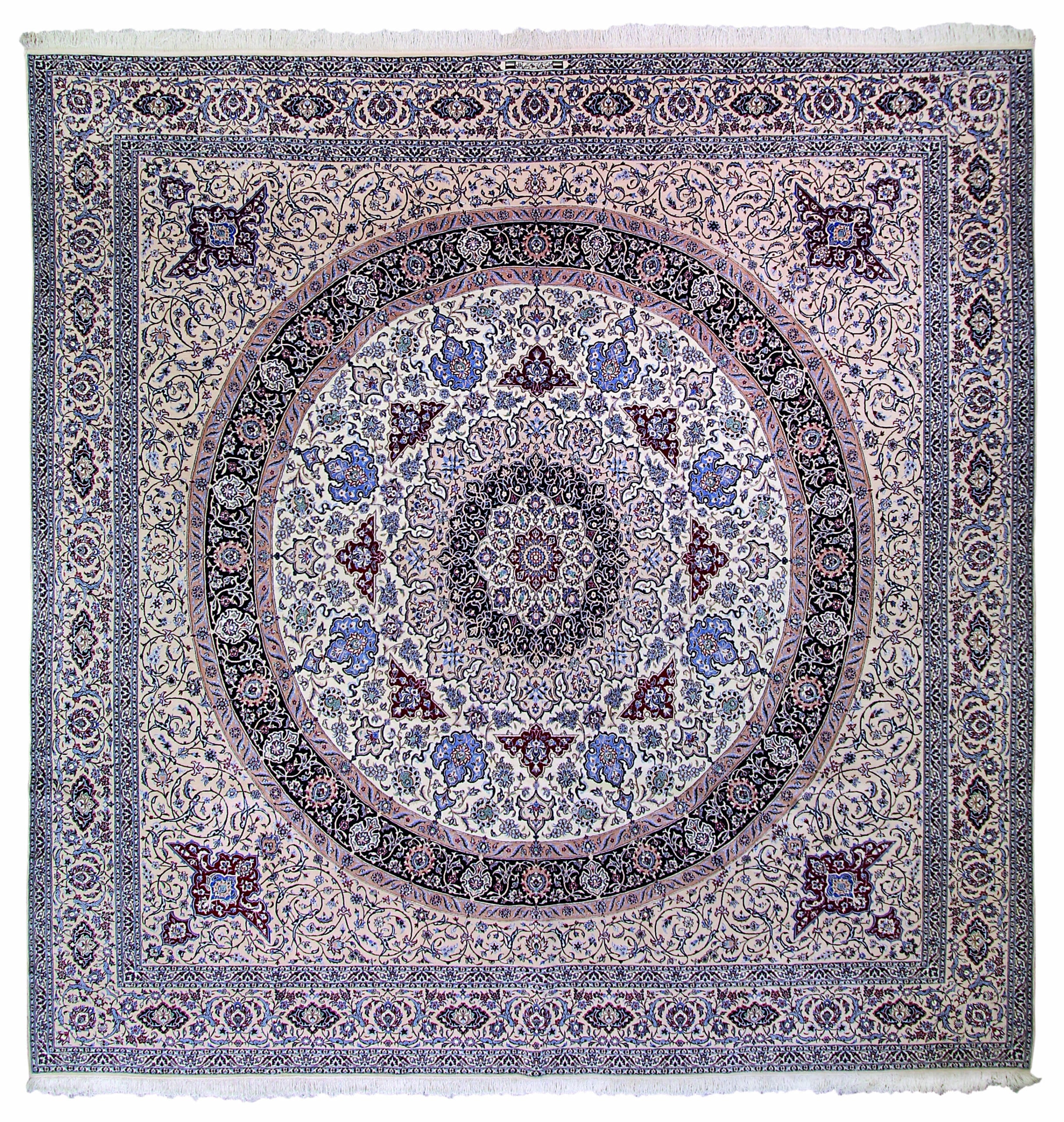 Persian Nain rugs traditionally use a soft and muted color palette